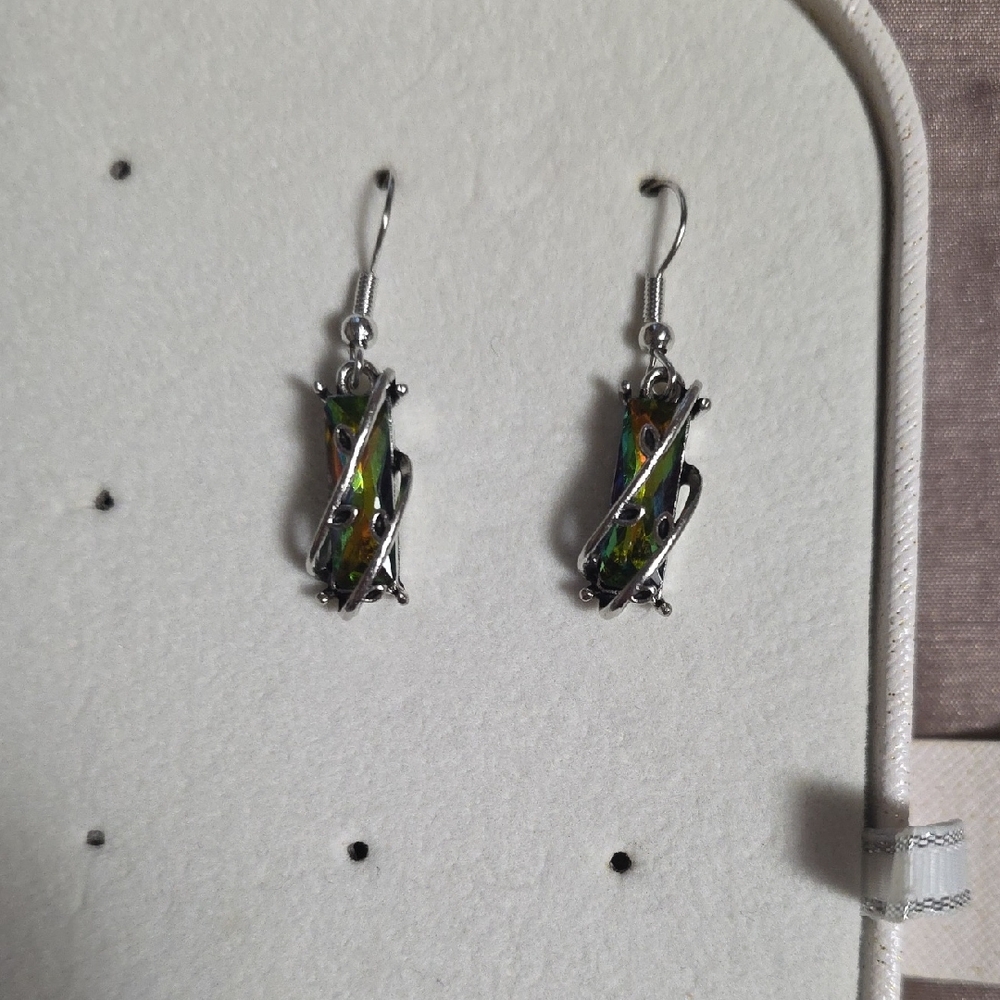 Elegant Silver and Multicolor Earrings